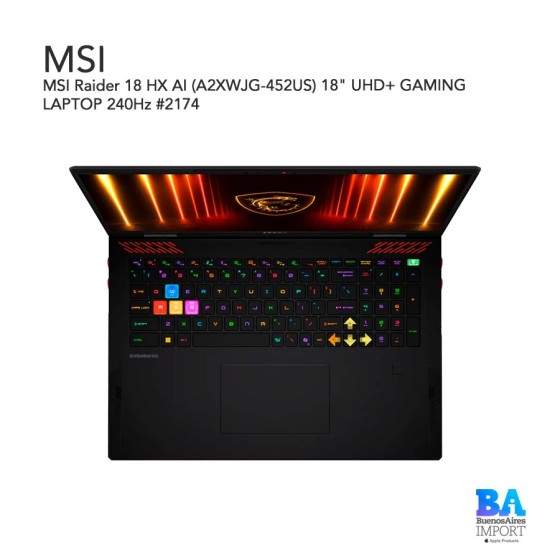 MSI Raider 18 HX AI (A2XWJG-452US) 18" UHD+ GAMING LAPTOP 240Hz