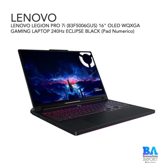 LENOVO LEGION PRO 7i (83F5006GUS) 16" OLED WQXGA GAMING LAPTOP 240Hz ECLIPSE...