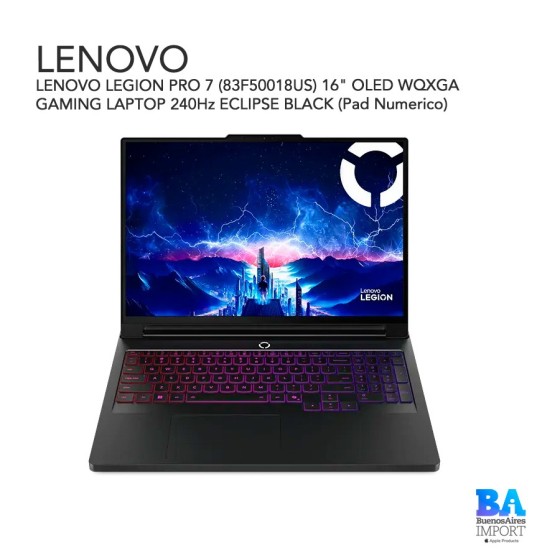 LENOVO LEGION PRO 7 (83F50018US) 16" OLED WQXGA GAMING LAPTOP 240Hz ECLIPSE...