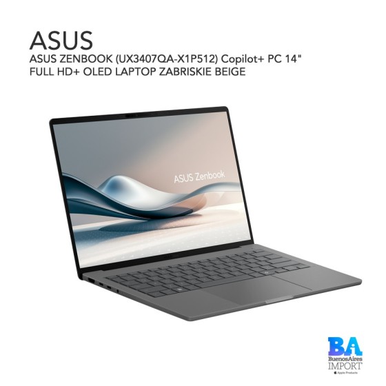 ASUS ZENBOOK (UX3407QA-X1P512) Copilot+ PC 14" FULL HD+ OLED LAPTOP ZABRISKIE...