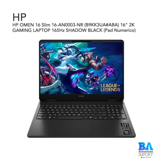 HP OMEN 16 Slim 16-AN0003-NR (B9KK3UA_ABA) 16" 2K GAMING LAPTOP 165Hz SHADOW...