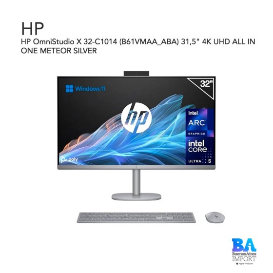 HP OmniStudio X 32-C1014 (B61VMAA_ABA) 31,5" 4K UHD ALL IN ONE METEOR SILVER