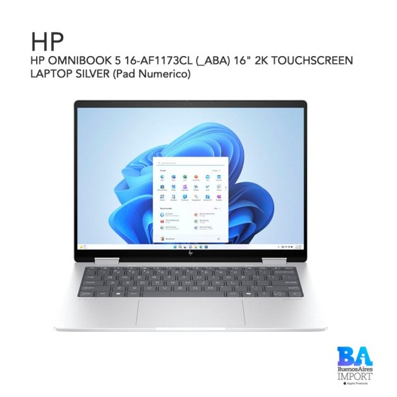 HP OMNIBOOK 5 16-AF1173CL (_ABA) 16" 2K TOUCHSCREEN LAPTOP SILVER (Pad Numerico)