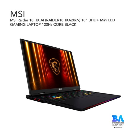 MSI Raider 18 HX AI (RAIDER18HXA2069) 18" UHD+ Mini LED GAMING LAPTOP 120Hz...