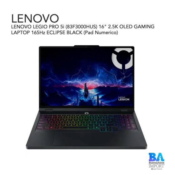 LENOVO LEGIO PRO 5i (83F3000HUS) 16" 2.5K OLED GAMING LAPTOP 165Hz ECLIPSE...
