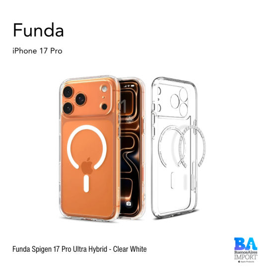 Funda Spigen 17 Pro Ultra Hybrid - Clear White