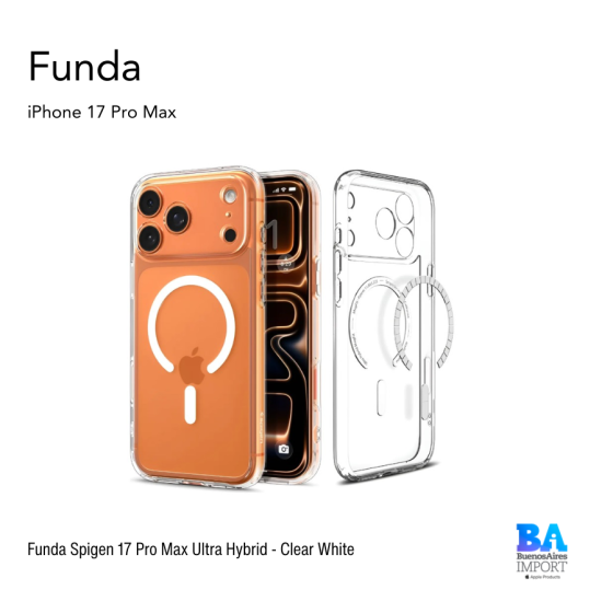 Funda Spigen 17 Pro Max Ultra Hybrid - Clear White