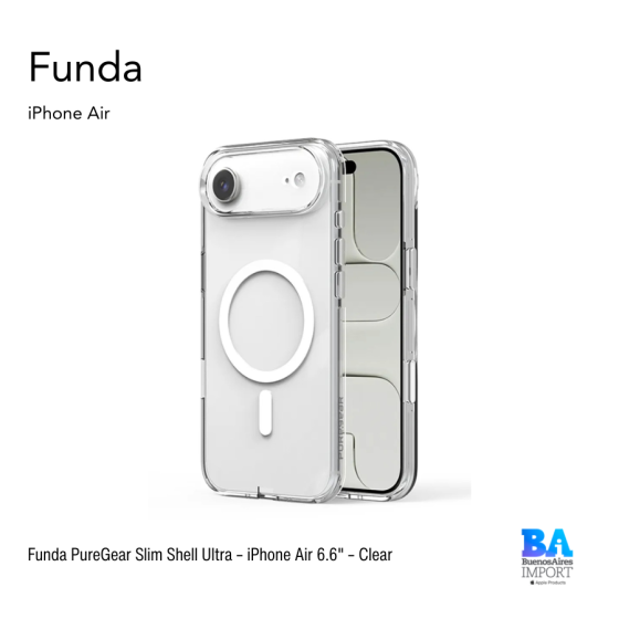 Funda PureGear Slim Shell Ultra – iPhone Air 6.6" – Clear