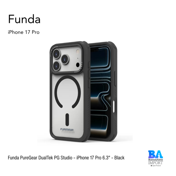 Funda PureGear DualTek PG Studio – iPhone 17 Pro 6.3" – Black
