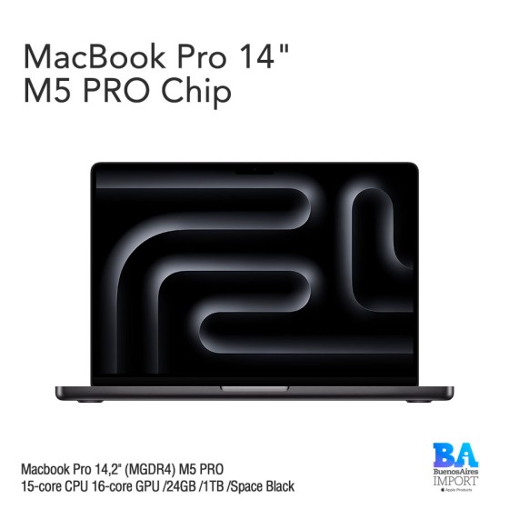 Macbook Pro 14,2" (MGDR4) M5 PRO 15-core CPU 16-core GPU /24GB /1TB /Space Black