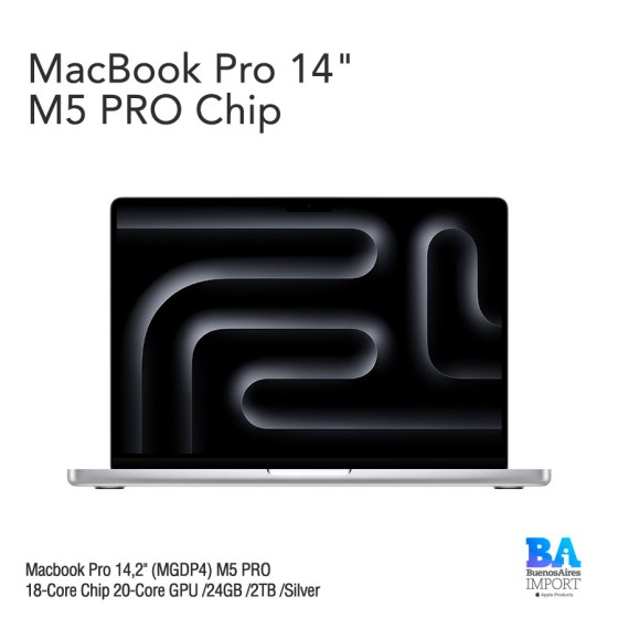 Macbook Pro 14,2" (MGDP4) M5 PRO 18-Core Chip 20-Core GPU /24GB /2TB /Silver