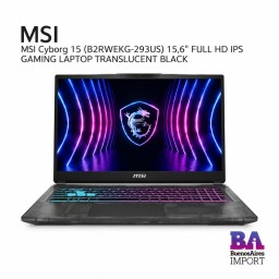 MSI Cyborg 15 (B2RWEKG-293US) 15,6" FULL HD IPS GAMING LAPTOP TRANSLUCENT BLACK