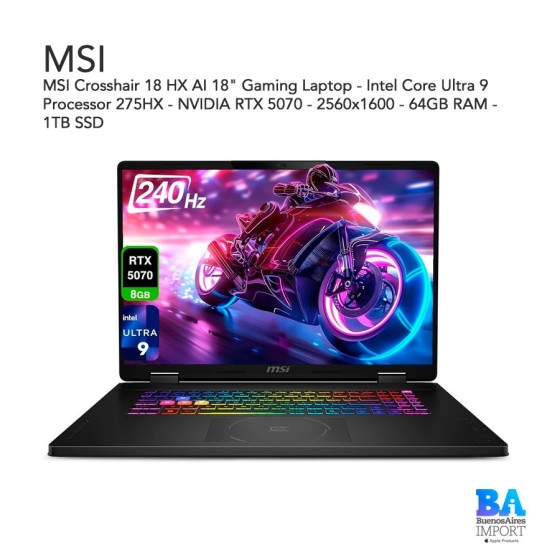 MSI Crosshair 18 HX AI 18" Gaming Laptop - Intel Core Ultra 9 Processor 275HX...