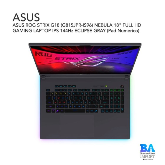 ASUS ROG STRIX G18 (G815JPR-IS96) NEBULA 18" FULL HD GAMING LAPTOP IPS 144Hz...