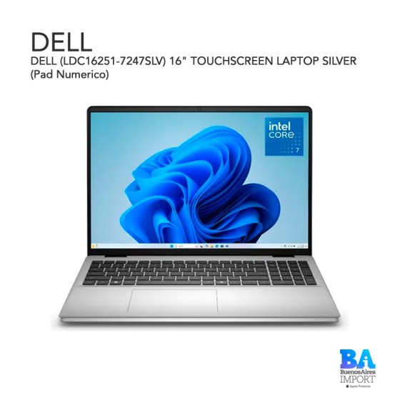 DELL (LDC16251-7247SLV) 16" TOUCHSCREEN LAPTOP SILVER (Pad Numerico)
