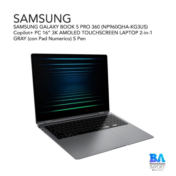SAMSUNG GALAXY BOOK 5 PRO 360 (NP960QHA-KG3US) Copilot+ PC 16” 3K AMOLED...