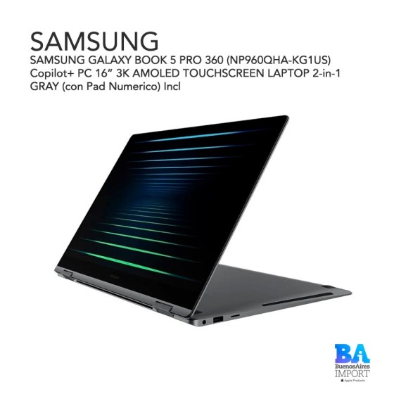 SAMSUNG GALAXY BOOK 5 PRO 360 (NP960QHA-KG1US) Copilot+ PC 16” 3K AMOLED...