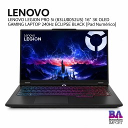 LENOVO LEGION PRO 5i (83LU0052US) 16" 3K OLED GAMING LAPTOP 240Hz ECLIPSE BLACK [Pad Numérico]