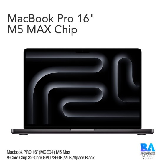 Macbook PRO 16" (MGED4) M5 Max 18-Core Chip 32-Core GPU /36GB /2TB /Space Black