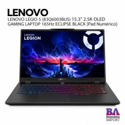 LENOVO LEGIO 5 (83Q6003BUS) 15.3" 2.5K OLED GAMING LAPTOP 165Hz ECLIPSE BLACK [Pad Numérico]