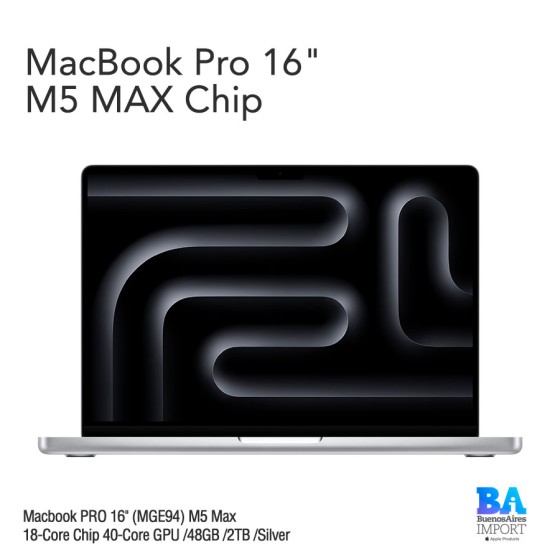 Macbook PRO 16" (MGE94) M5 Max 18-Core Chip 40-Core GPU /48GB /2TB /Silver