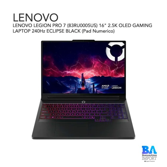 LENOVO LEGION PRO 7 (83RU0005US) 16"  2.5K OLED GAMING LAPTOP 240Hz ECLIPSE...