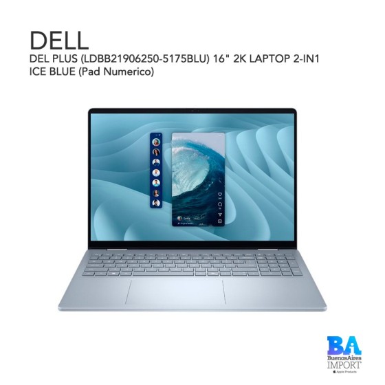 DEL PLUS (LDBB21906250-5175BLU) 16" 2K LAPTOP 2-IN1 ICE BLUE (Pad Numerico)