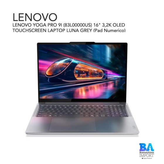 LENOVO YOGA PRO 9I (83L00000US) 16" 3,2K OLED TOUCHSCREEN LAPTOP LUNA GREY...