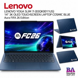 LENOVO YOGA SLIM 7i (83QK0011US) 14" 3K OLED TOUCHSCREEN LAPTOP COSMIC BLUE  Aura FIFA 26 Edition