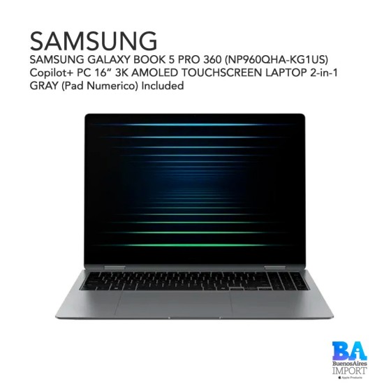 SAMSUNG GALAXY BOOK 5 PRO 360 (NP960QHA-KG1US) Copilot+ PC 16” 3K AMOLED...
