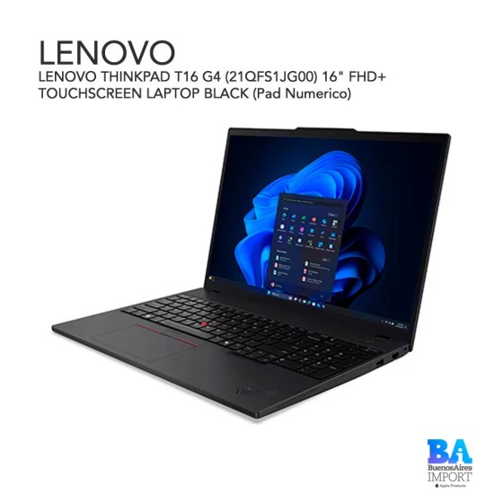 LENOVO THINKPAD T16 G4 (21QFS1JG00) 16" FHD+ TOUCHSCREEN LAPTOP BLACK (Pad...