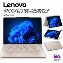 LENOVO YOGA 7i Copilot+ PC (83TD0047US) 14" 2K OLED TOUCHSCREEN LAPTOP 2-IN-1 SEASHELL