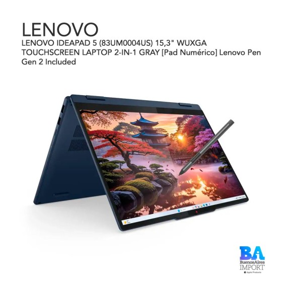 LENOVO IDEAPAD 5 (83UM0004US) 15,3" WUXGA TOUCHSCREEN LAPTOP 2-IN-1 GRAY [Pad...