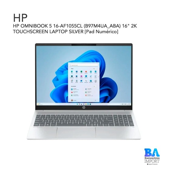 HP OMNIBOOK 5 16-AF1055CL (B97M4UA_ABA) 16" 2K TOUCHSCREEN LAPTOP SILVER [Pad...