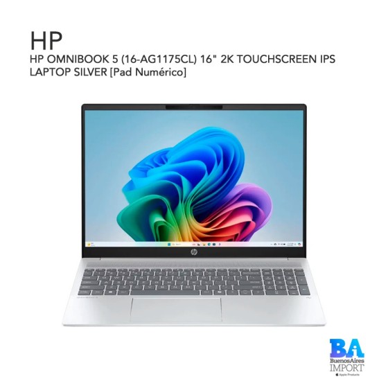 HP OMNIBOOK 5 (16-AG1175CL) 16" 2K TOUCHSCREEN IPS LAPTOP SILVER [Pad Numérico]