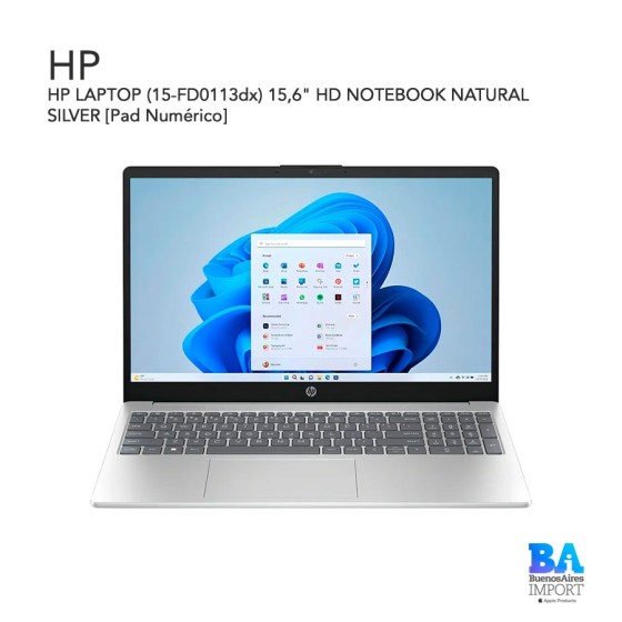 HP LAPTOP (15-FD0113dx) 15,6" HD NOTEBOOK NATURAL SILVER [Pad Numérico]