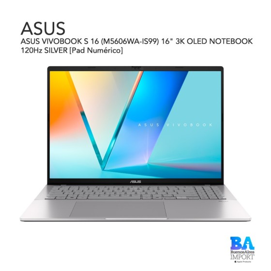 ASUS VIVOBOOK S 16 (M5606WA-IS99) 16" 3K OLED NOTEBOOK 120Hz SILVER [Pad...