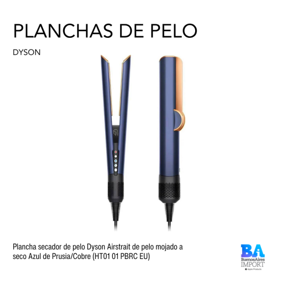 Plancha secador de pelo Dyson Airstrait de pelo mojado a seco Azul de...
